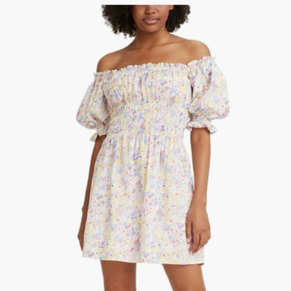 Levi's Women's Verenne Mini Dress in Caitlyn Floral Cloud Dancer
